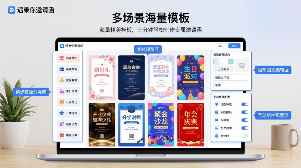 百日宴电子请柬别再千篇一律！超多风格免费任选，新手也能秒做